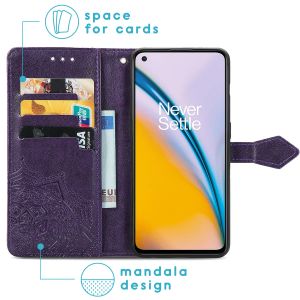 iMoshion Mandala Bookcase OnePlus Nord 2 - Paars