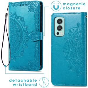 iMoshion Mandala Bookcase OnePlus Nord 2 - Turquoise