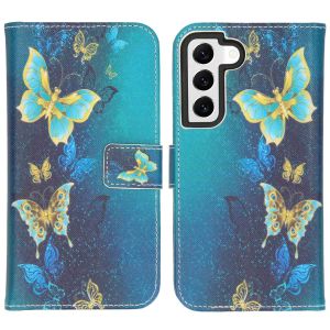 iMoshion Design Softcase Book Case Samsung Galaxy S22 - Blue Butterfly