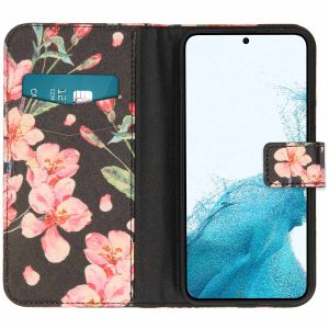 iMoshion Design Softcase Bookcase Samsung Galaxy S22 - Blossom Black