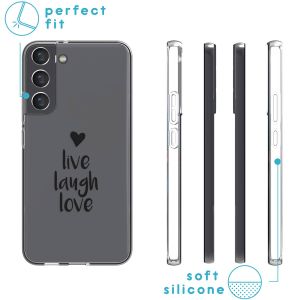 iMoshion Design hoesje Samsung Galaxy S22 Plus - Live Laugh Love - Zwart