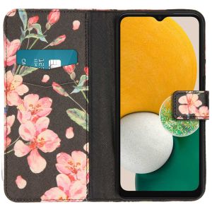 iMoshion Design Softcase Bookcase Samsung Galaxy A13 (5G) / A04s - Blossom Black