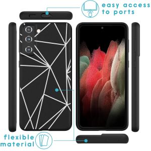 iMoshion Design hoesje Samsung Galaxy S21 FE - Grafisch - Lijn Zwart