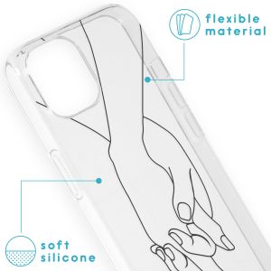 iMoshion Design hoesje iPhone 13 - Hand - Transparant
