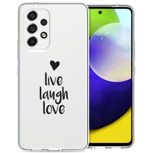 iMoshion Design hoesje Samsung Galaxy A53 - Live Laugh Love - Zwart
