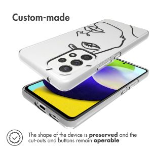 iMoshion Design hoesje Samsung Galaxy A53 - Abstract Gezicht - Wit / Zwart