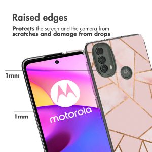 iMoshion Design hoesje Motorola Moto E30 / E40 - Grafisch Koper / Roze