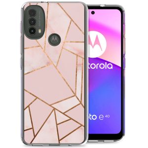iMoshion Design hoesje Motorola Moto E30 / E40 - Grafisch Koper / Roze