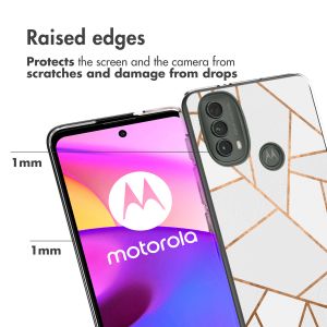 iMoshion Design hoesje Motorola Moto E30 / E40 - Grafisch Koper / Wit