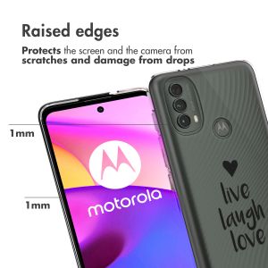 iMoshion Design hoesje Motorola Moto E30 / E40 - Live Laugh Love - Zwart