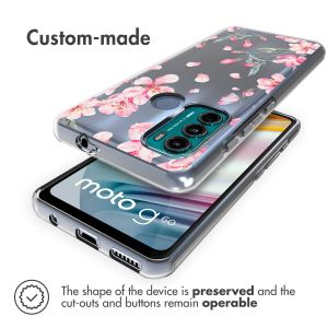 iMoshion Design hoesje Motorola Moto G60 - Bloem - Roze