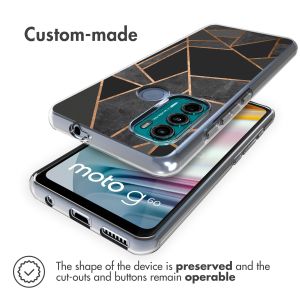 iMoshion Design hoesje Motorola Moto G60 - Grafisch Koper / Zwart