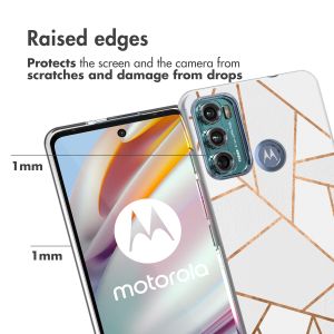 iMoshion Design hoesje Motorola Moto G60 - Grafisch Koper / Wit