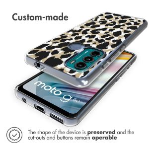 iMoshion Design hoesje Motorola Moto G60 - Luipaard / Zwart