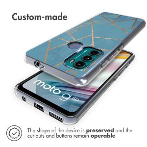 iMoshion Design hoesje Motorola Moto G60 - Grafisch Koper / Blauw