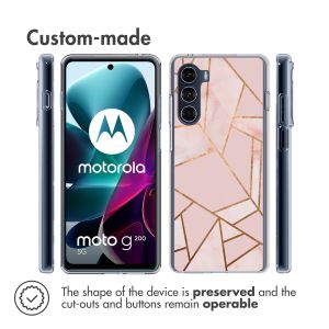 iMoshion Design hoesje Motorola Moto G200 - Grafisch Koper / Roze