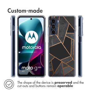 iMoshion Design hoesje Motorola Moto G200 - Grafisch Koper / Zwart