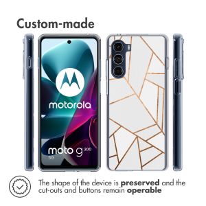 iMoshion Design hoesje Motorola Moto G200 - Grafisch Koper / Wit