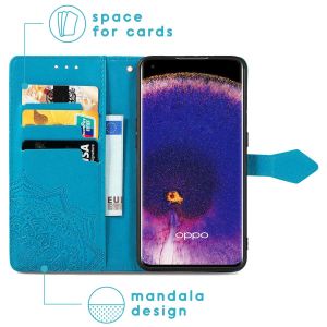 iMoshion Mandala Bookcase Oppo Find X5 5G - Turquoise