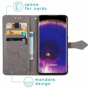 iMoshion Mandala Bookcase Oppo Find X5 5G - Grijs