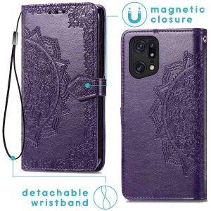 iMoshion Mandala Bookcase Oppo Find X5 Pro 5G - Paars