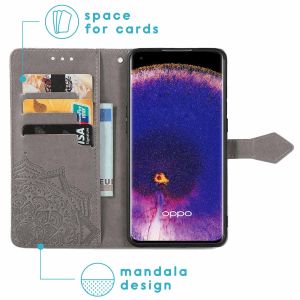 iMoshion Mandala Bookcase Oppo Find X5 Pro 5G - Grijs