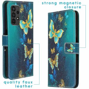 iMoshion Design Softcase Bookcase Samsung Galaxy A13 (4G) - Blue Butterfly