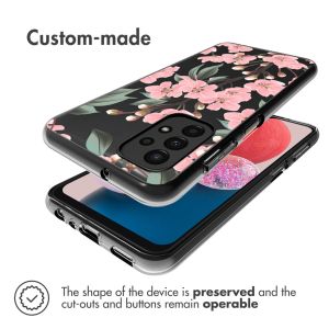 iMoshion Design hoesje Samsung Galaxy A13 (4G) - Bloem - Roze / Groen