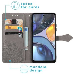 iMoshion Mandala Bookcase Motorola Moto G22 - Grijs