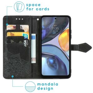 iMoshion Mandala Bookcase Motorola Moto G22 - Zwart