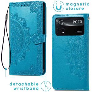 iMoshion Mandala Bookcase Xiaomi Poco X4 Pro 5G - Turquoise