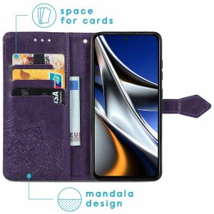iMoshion Mandala Bookcase Xiaomi Poco X4 Pro 5G - Paars