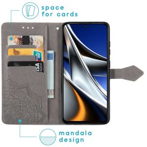 iMoshion Mandala Bookcase Xiaomi Poco X4 Pro 5G - Grijs