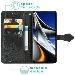 iMoshion Mandala Bookcase Xiaomi Poco X4 Pro 5G - Zwart
