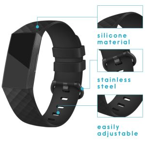 iMoshion Siliconen bandje Multipack Fitbit Charge 3 / 4 - Zwart / Blauw / Wijnrood