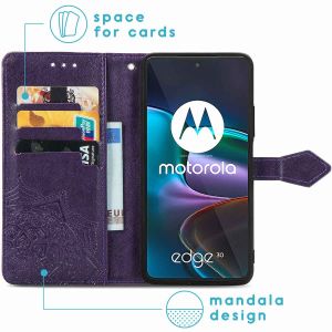 iMoshion Mandala Bookcase Motorola Edge 30 - Paars