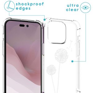 iMoshion Design hoesje met koord iPhone 14 Pro - Paardenbloem - Wit