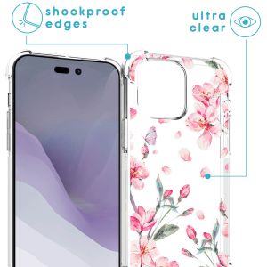 iMoshion Design hoesje met koord iPhone 14 Pro Max - Bloem - Roze