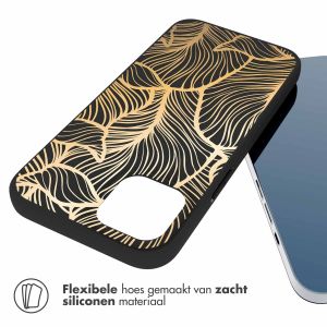 iMoshion Design hoesje iPhone 14 - Bladeren / Zwart