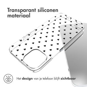 iMoshion Design hoesje iPhone 14 - Hartjes - Zwart