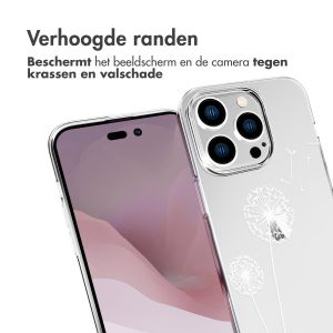iMoshion Design hoesje iPhone 14 Pro - Paardenbloem - Wit