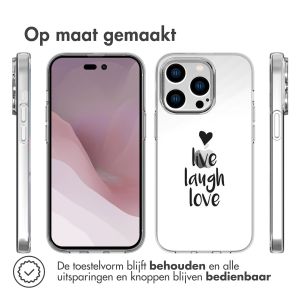 iMoshion Design hoesje iPhone 14 Pro - Live Laugh Love - Zwart