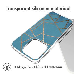 iMoshion Design hoesje iPhone 14 Pro - Grafisch Koper / Blauw