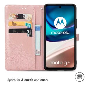 iMoshion Mandala Bookcase Motorola Moto G42 - Rosé Goud