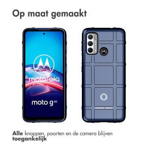iMoshion Rugged Shield Backcover Motorola Moto G60 - Donkerblauw