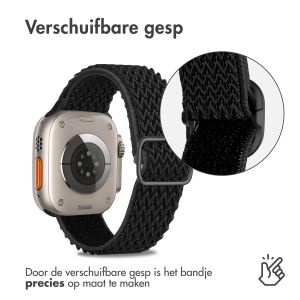 iMoshion Elastisch nylon bandje Apple Watch Series 1-9 / SE / Ultra (2) - 42/44/45/49 mm - Zwart