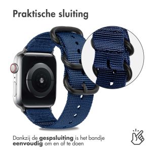 iMoshion Nylon bandje Apple Watch Series 1-9 / SE - 38/40/41mm - Donkerblauw