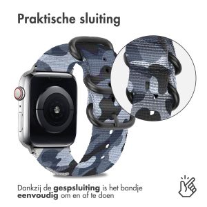 iMoshion Nylon bandje Apple Watch Series 1-9 / SE - 38/40/41mm - Camouflage Grijs