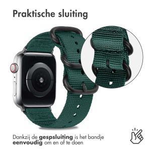iMoshion Nylon bandje Apple Watch Series 1-9 / SE - 38/40/41mm - Donkergroen