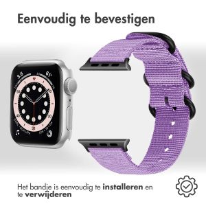 iMoshion Nylon bandje Apple Watch Series 1-9 / SE - 38/40/41mm - Paars